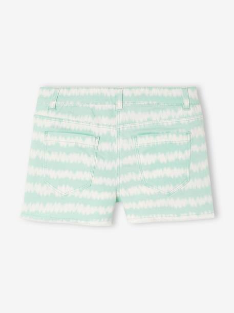 Short effet 'tie & dye' fille blanc / turquoise 