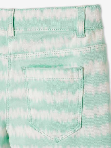 Short effet 'tie & dye' fille blanc / turquoise 