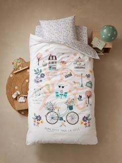 Bettwäsche & Dekoration-Kinder-Bettwäsche-Bettbezug-Kinder Bettwäsche-Set „Blumenfahrrad“