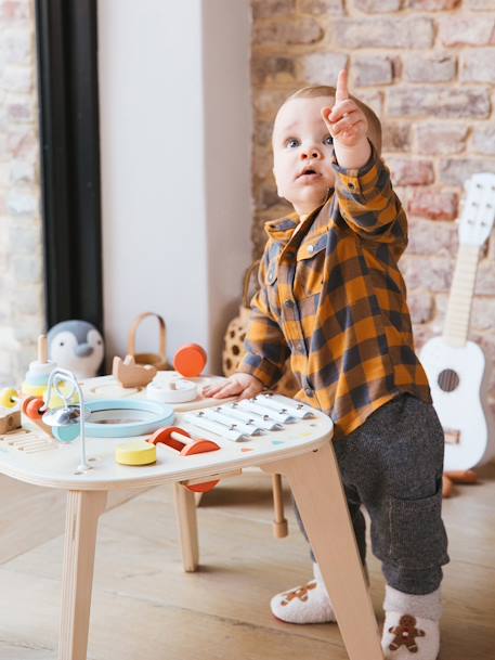 Baby-Spieltisch mit Musikinstrumenten, Holz FSC® natur/bunt 