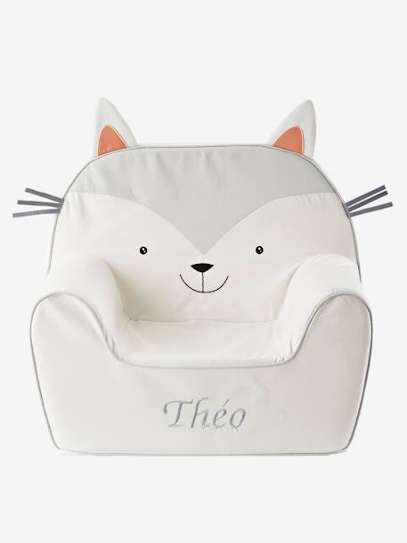 Fauteuil en mousse personnalisable Chat Gris 