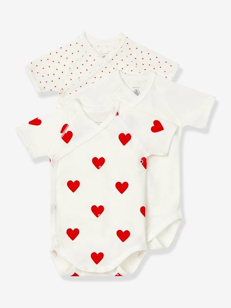 3er-Pack Baby Wickelbodys aus Bio-Baumwolle PETIT BATEAU weiss 