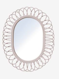 Linge de maison et décoration-Miroir ovale en rotin DOUCE PROVENCE