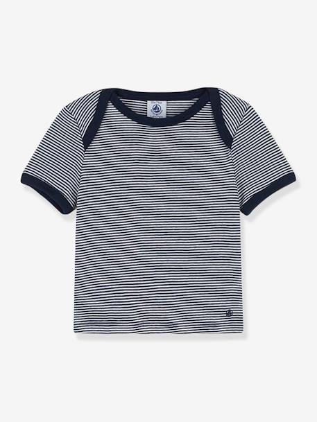 Baby T-Shirt aus Bio-Baumwolle PETIT BATEAU marine/weiss 