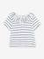 Blouse rayée  bébé manches courtes en jersey PETIT BATEAU blanc rayé marine 