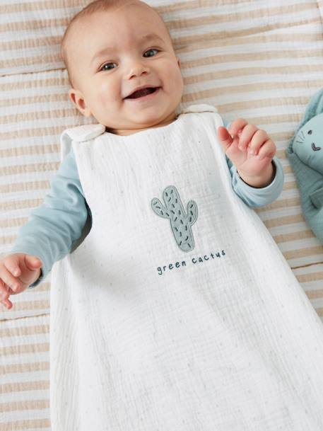 Bio-Kollektion: Baby Sommerschlafsack 'Kaktus' ecru 