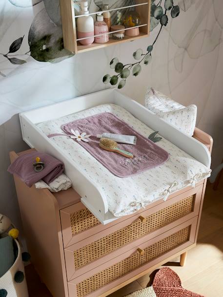 Baby Wickeltischauflage „Provence“ pflaume/geblümt 