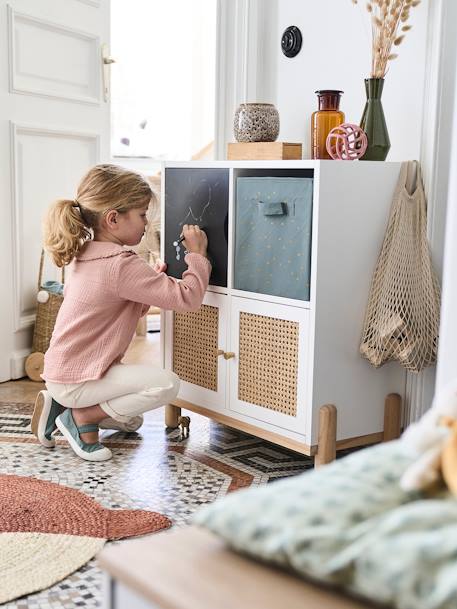 Porte pour meuble à cases cannage Blanc 