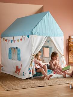Geschenkideen-Spielzeug-Nachahmungsspiele-Zelt und Tipi-Kinder Spielzelt, Spielhaus aus Baumwollstoff/Holzstangen