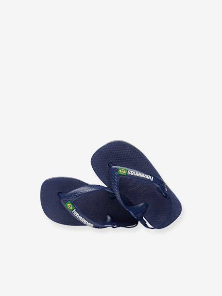 Baby Zehentrenner Brasil Logo II HAVAIANAS blau+marine 