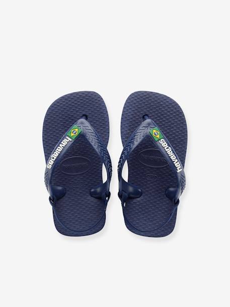 Baby Zehentrenner Brasil Logo II HAVAIANAS blau+marine 