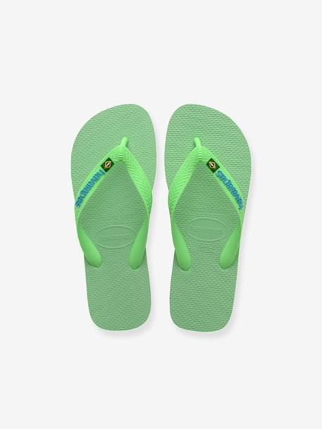 Zehensandalen Flip Flops Brasil Logo HAVAIANAS grün+marine 