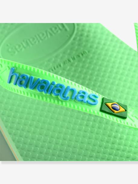 Tongs enfant Brasil logo HAVAÏANAS marine+vert 
