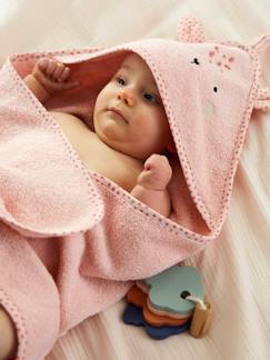 Linge de maison et décoration-Linge de bain-Cape de bain bébé à capuche brodée animaux