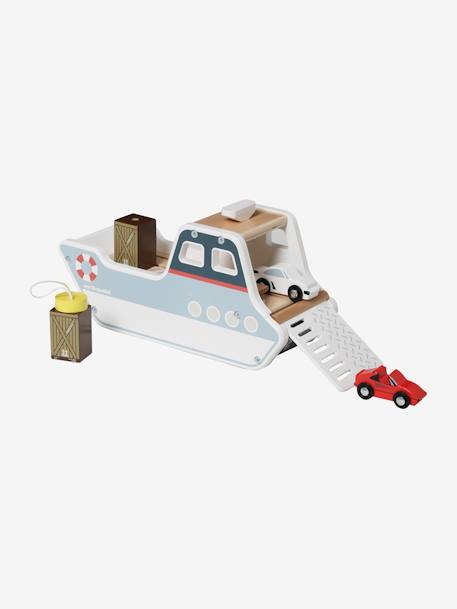 Baby Containerschiff aus Holz FSC® mehrfarbig 