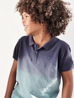 Junge-T-Shirt, Poloshirt, Unterziehpulli-Jungen Poloshirt, Dip-Dye-Effekt