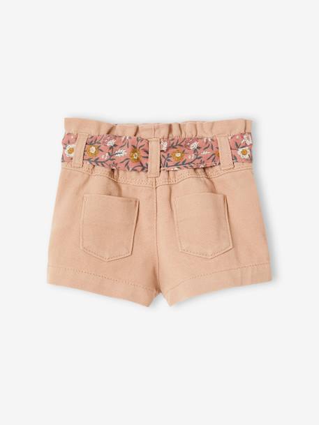 Mädchen Baby Shorts mit Stoffgürtel beige 