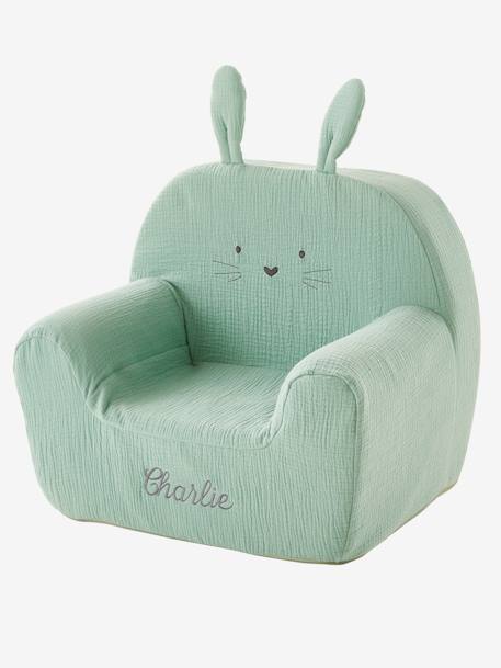 Fauteuil en mousse personnalisable Lapin vert 