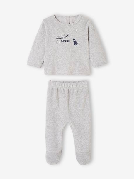 2er-Pack Jungen Baby Pyjamas tintenblau+grau 