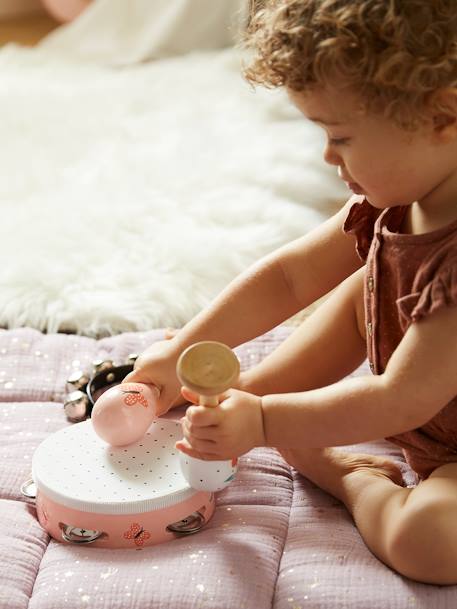 Perkussion-Set für Kinder aus Holz FSC® grün+mehrfarbig regenbogen+rosa kirschen 