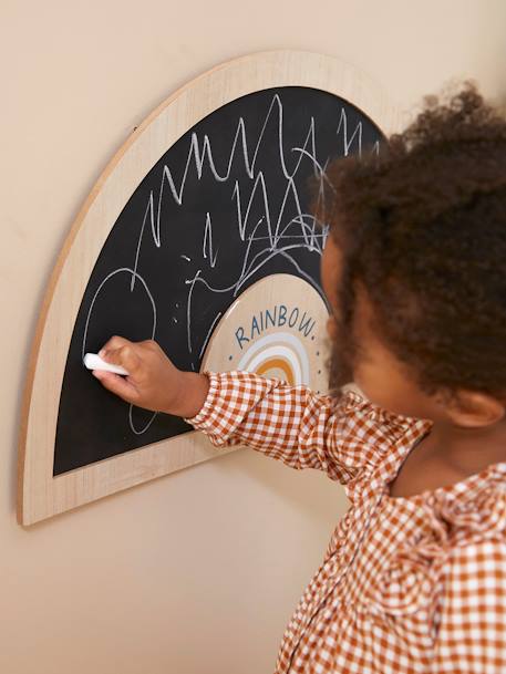 Kinderzimmer Wandtafel REGENBOGEN natur/schwarz 