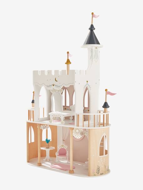 Château de princesse pour poupées mannequins en bois FSC® - blanc