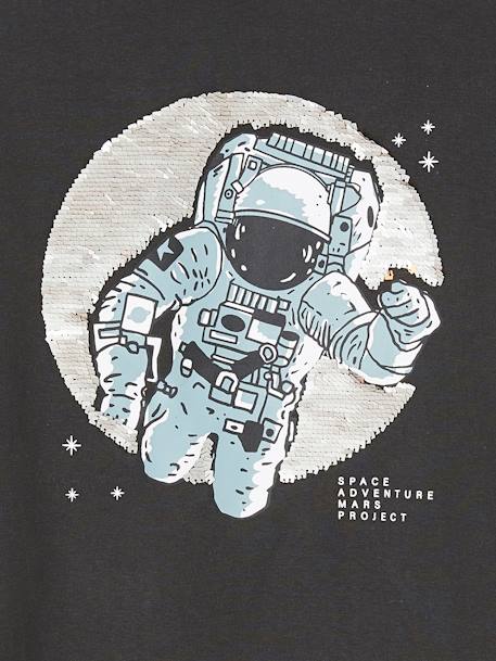 Jungen Shirt mit Wendepailletten anthrazit astronaut+grau meliert 