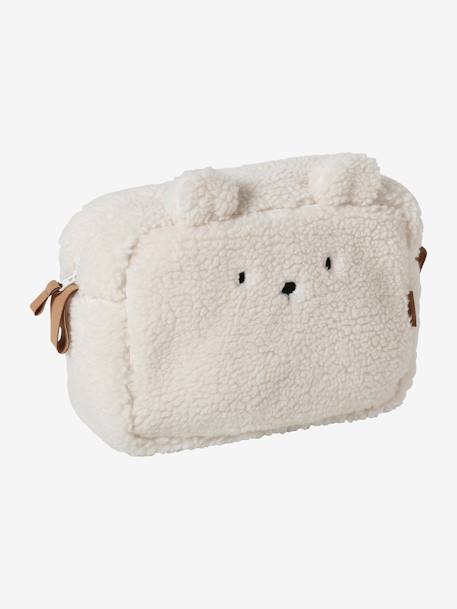 Trousse de toilette en sherpa Ourson PETIT NOMADE ivoire 