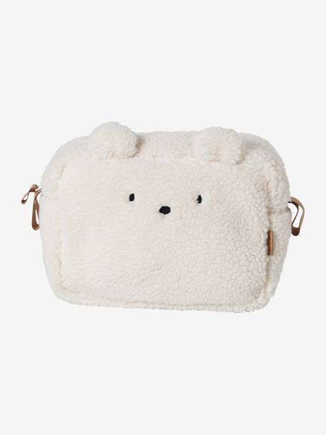 Trousse de toilette en sherpa Ourson PETIT NOMADE ivoire 