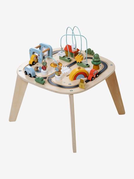 Baby Activity-Tisch mit Autos, Holz FSC® beige 