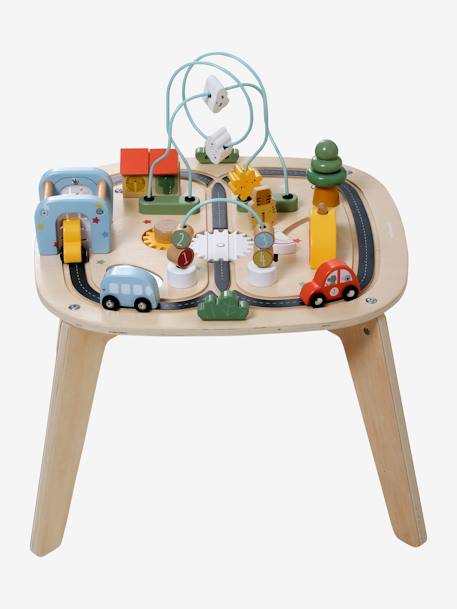 Table d'activités circuit de voitures en bois FSC® beige 