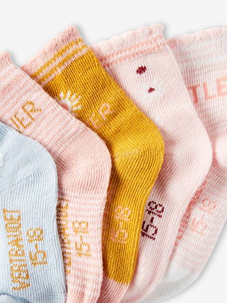 5er-Pack Mädchen Baby Socken, Blumen Pack curcuma 