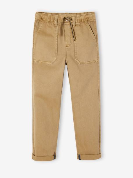 Jungen Hose mit Schlupfbund camel+graublau+moosgrün+nachtblau 