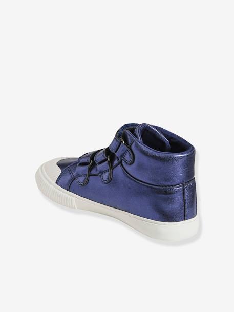 Mädchen High-Sneakers mit Klett blau metallic 