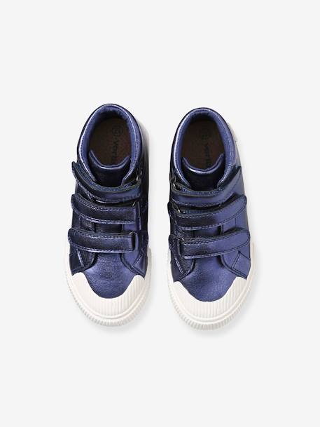 Mädchen High-Sneakers mit Klett blau metallic 