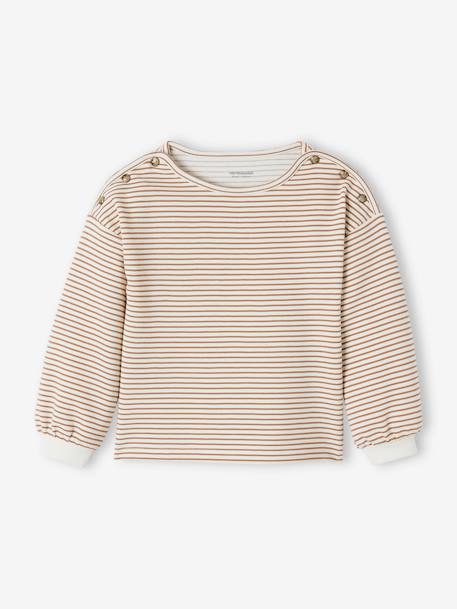 Mädchen Ringelshirt grün gestreift+weiß gestreift 