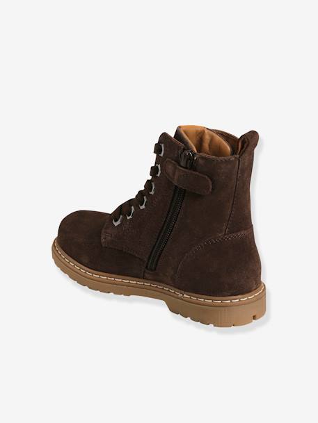 Jungen Boots mit Reißverschluss dunkelbraun 