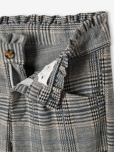 Pantalon à carreaux en lainage fille gris carreaux 