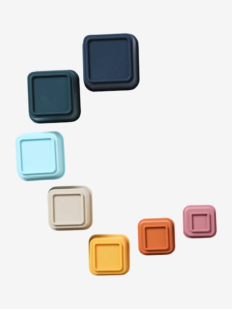 Stapelwürfel-Set aus Silikon mehrfarbig 