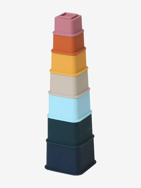 Stapelwürfel-Set aus Silikon mehrfarbig 
