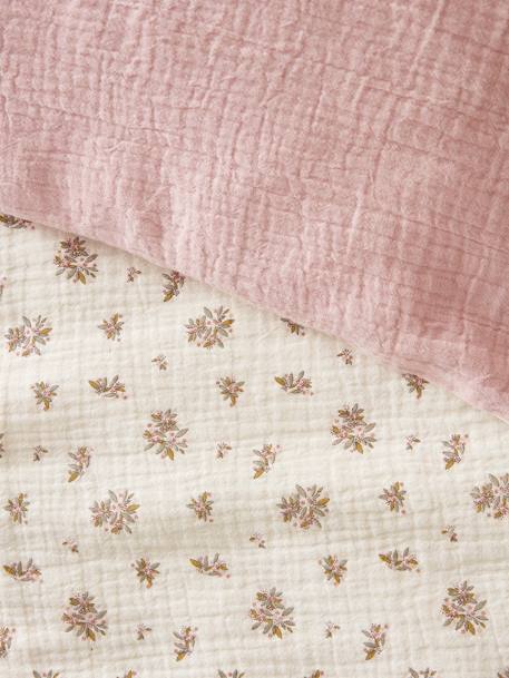 Baby Bettbezug ,,Landhaus' Oeko-Tex beige/rosa 
