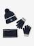 Jungen Set: Mütze, Loopschal & Handschuhe BASIC marine 