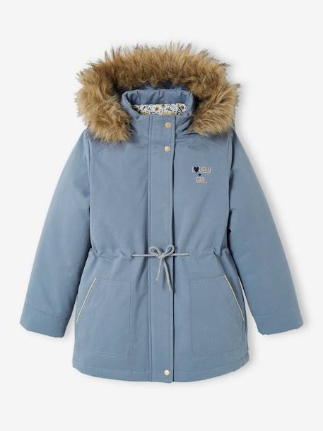 Mädchen 3-in-1-Winterjacke mit Recycling-Polyester blau+dunkelrosa+marine 