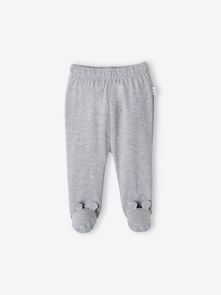 Lot de 2 pantalons bébé avec pieds sable 