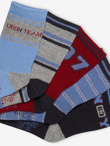 5er-Pack Jungen Socken Pack graugrün+Pack ziegelrot 