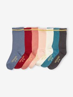 Mädchen-Unterwäsche-Socken-7er-Pack Mädchen Socken, Glitzerstreifen