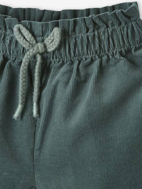 Mädchen Baby-Set: Shirt, Shorts & Haarband dunkelgrün+wollweiß 
