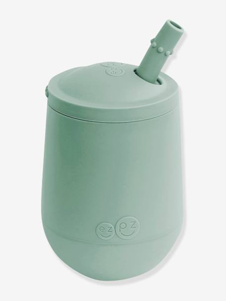 Trinklernbecher mit Strohhalm „Mini Cup“ EZPZ™, Silikon blush+graugrün+indigo 