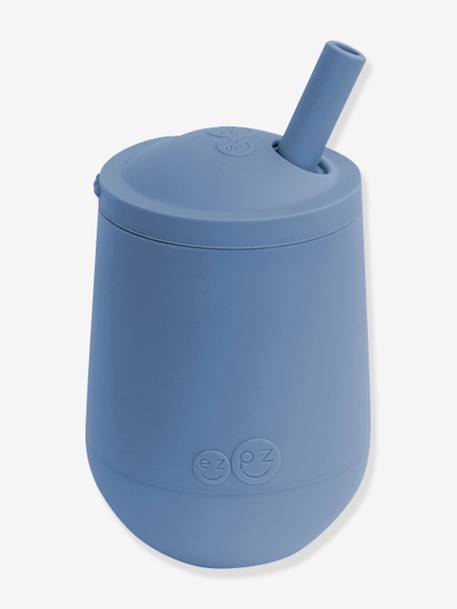 Gobelet d’apprentissage avec paille EZPZ Mini Cup en silicone bleu+rose+vert sauge 