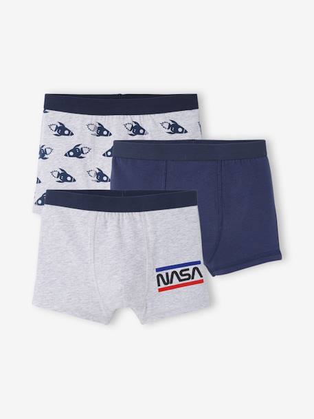Lot de 3 boxers NASA® Bleu marine, gris chiné 